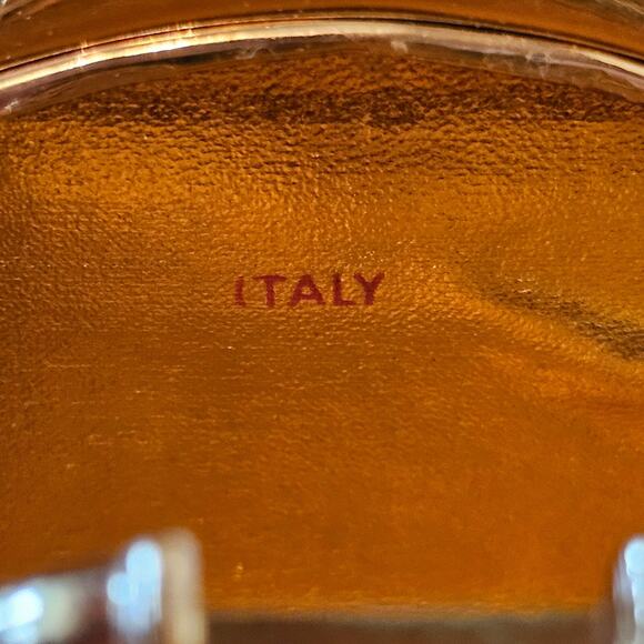 Vtg Rodo Gold Clutch Shoulder Bag with Crystal embellished closure Made in Italy - Picture 5 of 6